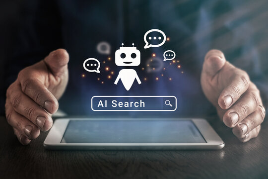 AI Search and chatbot concept, Artificial Intelligence Search Engine and Digital Technology
