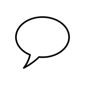 Empty speech bubble outline on a white background