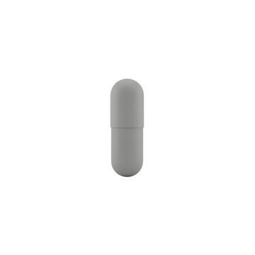 Grey medical pill capsule shape on transparent background