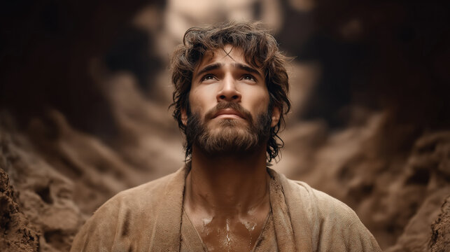 Prophet Jeremiah trapped in a deep muddy cistern in an ancient biblical scene of suffering, faith, and perseverance