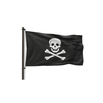 Pirate flag with skull and crossbones