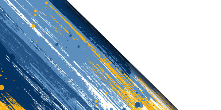 White and blue modern abstract wide banner with geometric shapes. Dark blue and white abstract background, modern design