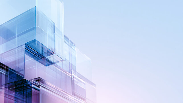 modern blue geometric glass building structure