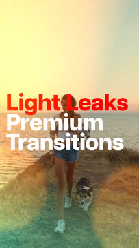 Premium Transitions Light Leaks 10 Variations VERTICAL &ndash; Cinematic Light Leak Transitions, Film Flashes, Glowing Wipes and Analog Lens Effects for Professional Video Editing and Motion Graphics