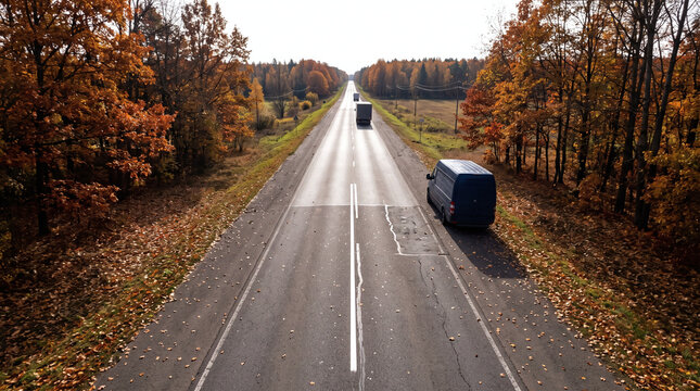 Fresh white road line ending beside older faded line