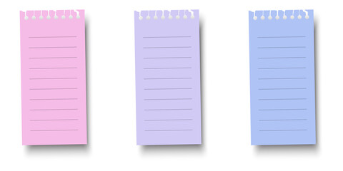 Colorful note pads for writing and organizing on transparent background © Sneha