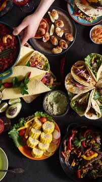 Mexican food. Traditional Mexican cuisine and holiday. Mexican family