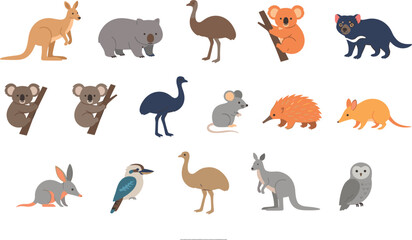 Fototapeta premium North American Wildlife Silhouette Vector Set with Deer, Bear, Wolf, and Moose Icons for Hunting, Forestry, Camping, and Outdoor Adventure Designs