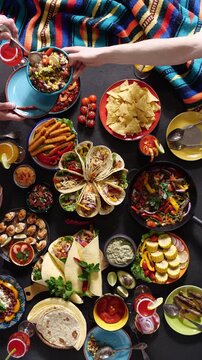 Mexican food. Traditional Mexican cuisine and holiday. Mexican family