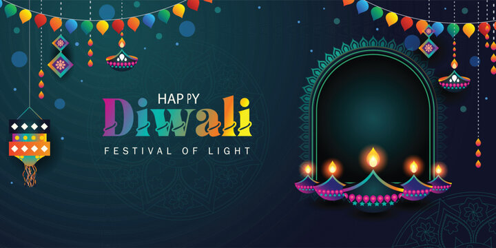 Premium Happy Diwali Horizontal background