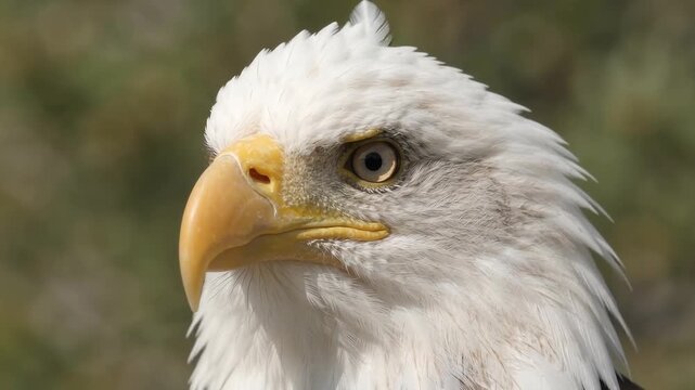 Close-Up Profile of a Wild Bald Eagle