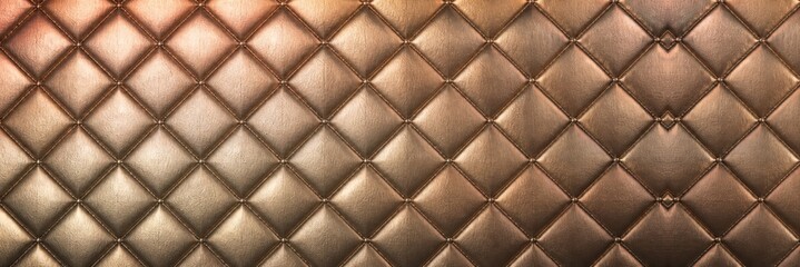 Obraz premium Close up of a brown quilted leather texture with a diamond pattern and soft lighting