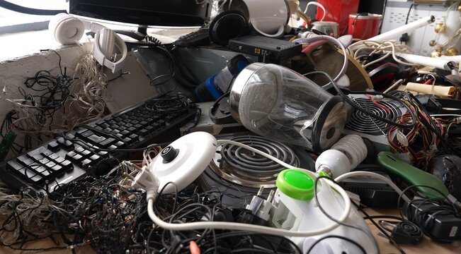 Electronic Waste and Accessories Collected for Recycling