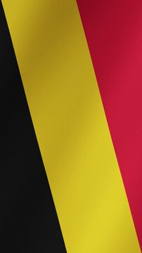 Waving national flag of belgium close up