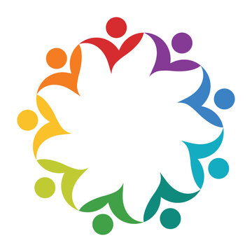 Colorful Abstract Design Representing Community and Togetherness in Unity
