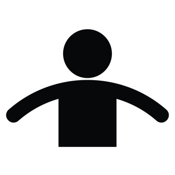 Blended Silhouette Icon of a Person with Outstretched Arms in Black Color