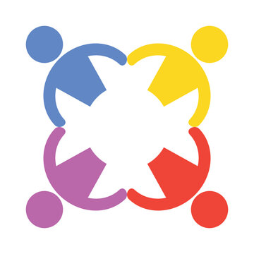 Colorful Icon Representing Unity and Collaboration Among Diverse People