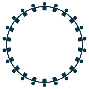 Community Connection Symbol of People Holding Hands in a Circular Formation
