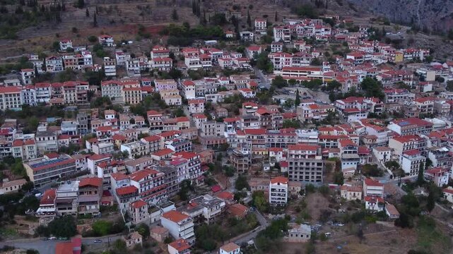 Great view from Delphi Town in Greece Town