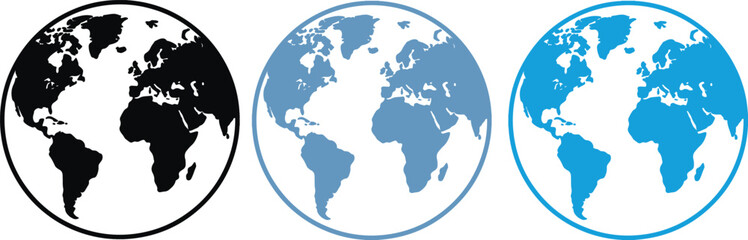 Obraz premium Globe-Icon Set Vector Collection For World Map And Planet UI Design