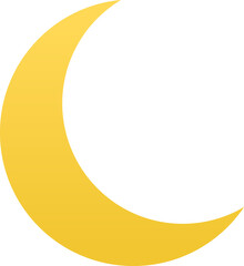 Yellow crescent moon vector icon for night and Halloween design. © Kim Yu Rim