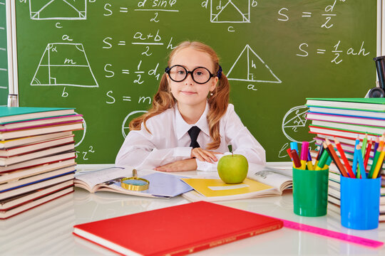 Schoolgirl Studies Mathematics
