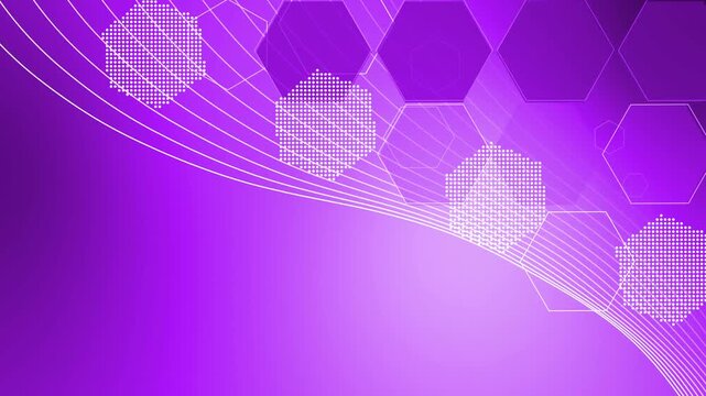 Modern hexagon shape line wave gradient background animation