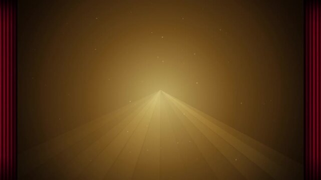 Red Theater Curtains Opening and Closing Animation Reveal with Golden Spotlight Background