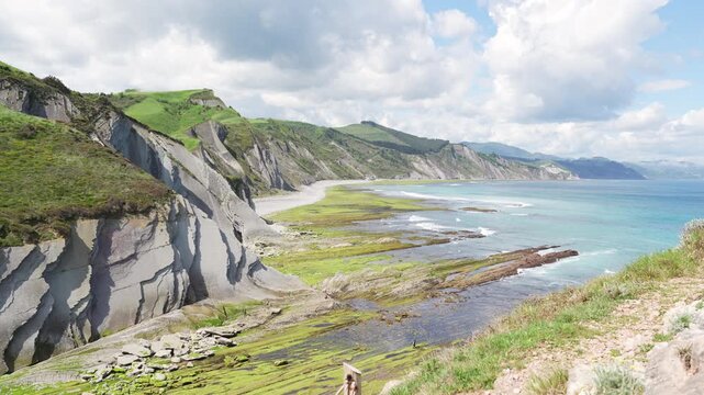 Flysch coastal cliffs and rock formations in Spain