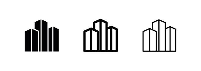 Obraz premium Modern Skyscrapers and Urban Architecture Building Icon Set
