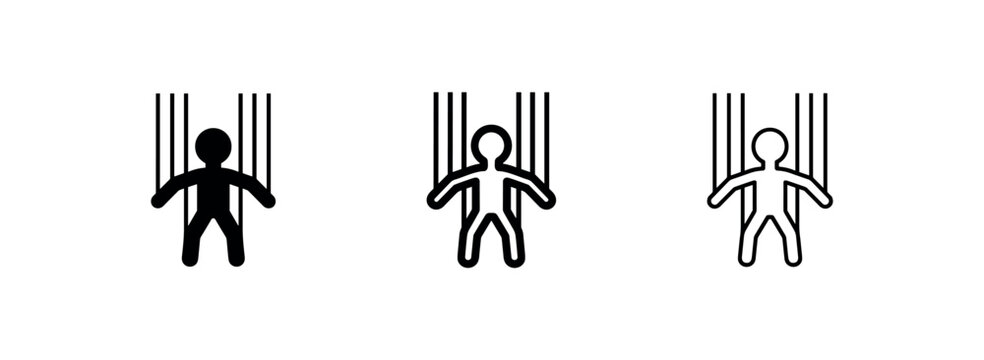 Puppet on strings icon representing control and manipulation