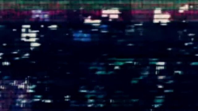 TV noise and VHS glitch texture on black background