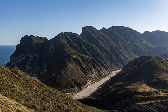 Rugged mountains west of Salalah, Oman