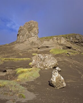 Volcanic tuff formations at Mt. Horn, Snaefellsness Peninsula, Iceland