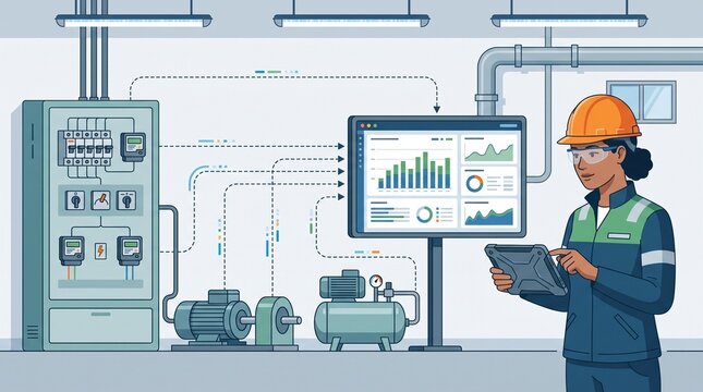 Industrial IoT Smart Factory Monitoring and Control System Infographic