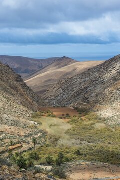 Artifical dam in Fuerteventura, Canary islands, Spain