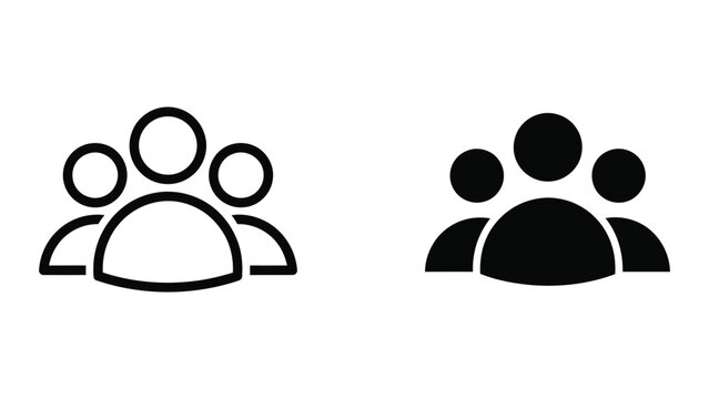 User group or community silhouette icon set with community silhouette interface
