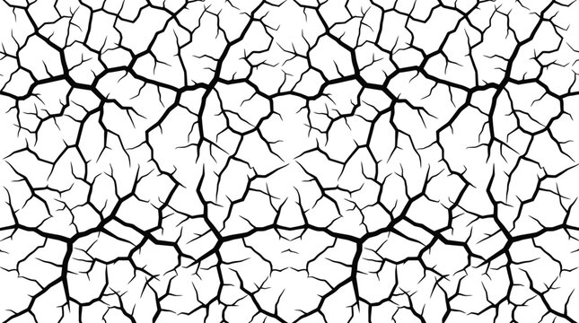 Seamless black and white cracked stone texture pattern with intricate webbed lines on a flat surface