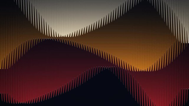 abstract warm brown and orange wavy layers with jagged edges undulate in a seamless motion background.