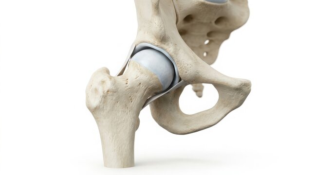 Human Hip Joint Anatomy Close-up With Pelvis and Femur Bone human body skeleton