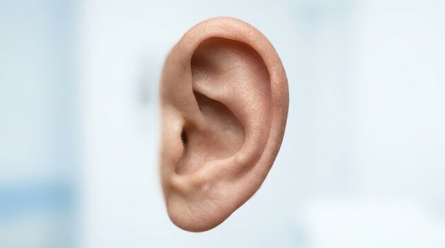 Human Ear Anatomy Close Up With Soft Focus Background detail