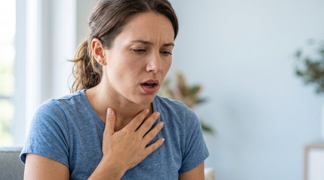 Asthma symptoms with coughing and breathing difficulty