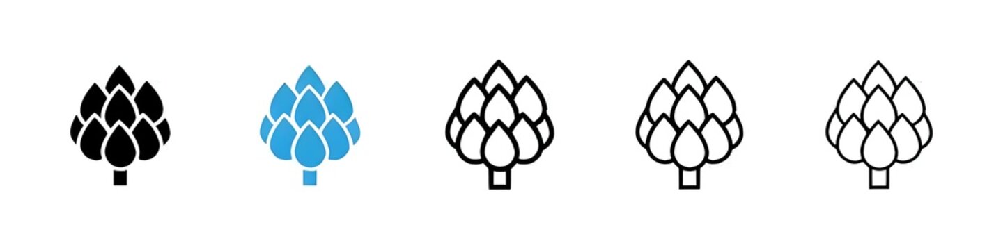 Artichoke icon collection set. Thin line customizable illustration. Contour symbol. Vector isolated outline drawing. Editable stroke