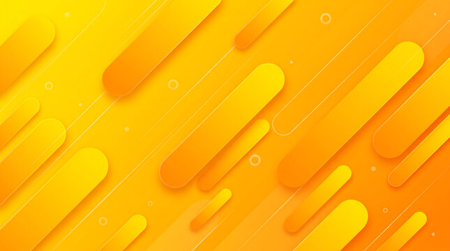 Abstract yellow and orange background with diagonal rounded shapes and lines
