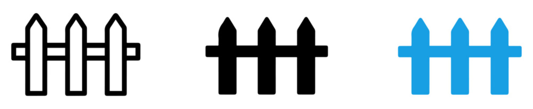 wooden fence icon for property boundary and privacy