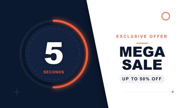 Countdown timer animation for promotional mega sale event