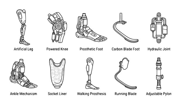Advanced bionic leg and prosthetic mobility device outlines