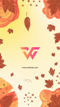 Vertical Cute Autumn Logo Reveal &ndash; Cozy Fall Hand Drawn Leaves Opener for Short-Form Video