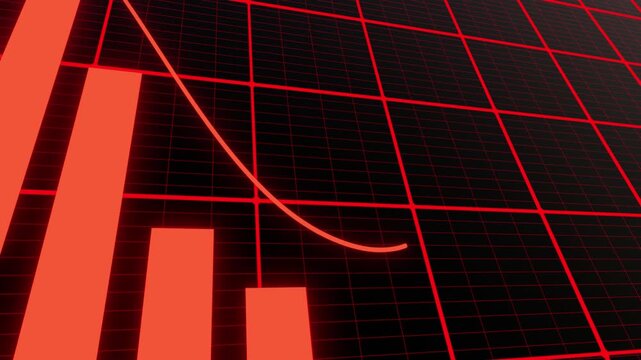 Bar Chart and Line Chart Down Graph