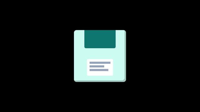 Save checkpoint floppy disk icon animation for gaming progress storage interface
